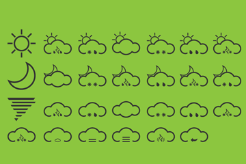 Image showcase for our Monochrome Weather Icon Pack