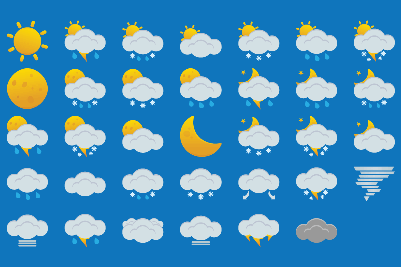 Modern Weather Icon Pack screenshot #2